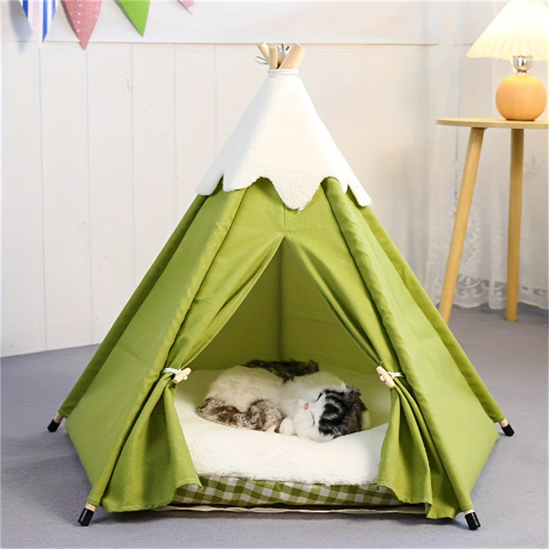 cat tent NNETM Wooden Cat Villa Tent with Bed – Oscar Duncan